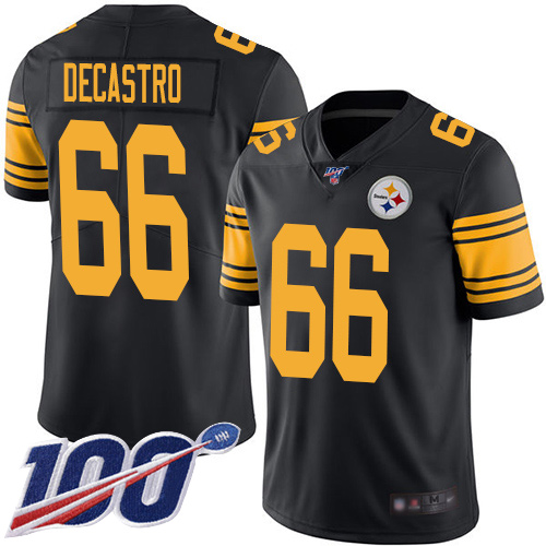 Youth Pittsburgh Steelers Football #66 Limited Black David DeCastro 100th Season Rush Vapor Untouchable Nike NFL Jersey->youth nfl jersey->Youth Jersey